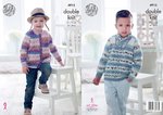 King Cole 4915 Knitting Pattern Childrens Sweater and Cardigan in King Cole Splash DK