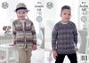 King Cole 4916 Knitting Pattern Childrens Raglan Sleeve Sweater and Cardigan in King Cole Splash DK