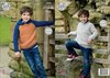 King Cole 4922 Knitting Pattern Boys Raglan Hoodie and Sweater in King Cole Majestic DK