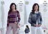 King Cole 5005 Knitting Pattern Womens Raglan Sleeve Sweater and Cardigan in King Cole Riot DK