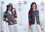 King Cole 5006 Knitting Pattern Womens Easy Knit Cardigans in King Cole Riot DK