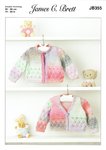 James C. Brett JB355 Knitting Pattern Baby Cardigans in Baby Marble DK