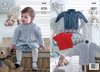 King Cole 4949 Knitting Pattern Baby Childrens Coat and Sweaters in King Cole Comfort Aran