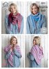 King Cole 5022 Knitting Pattern Womens Easy Knit Scarves in King Cole Sprite DK