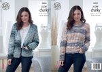 King Cole 5029 Knitting Pattern Womens Jacket and Sweater in King Cole Big Value Super Chunky Tints
