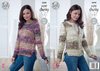 King Cole 5028 Knitting Pattern Womens Sweater & Cardigan in King Cole Big Value Super Chunky Tints