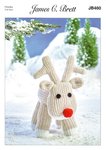 James C Brett JB460 Knitting Pattern Rudolph Reindeer Toy in Flutterby Chunky
