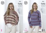 King Cole 5054 Knitting Pattern Womens Poncho and Sweater in King Cole Drifter Chunky