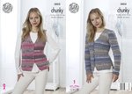 King Cole 5053 Knitting Pattern Womens Waistcoat and Cardigan in King Cole Drifter Chunky