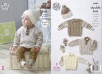 King Cole 5086 Knitting Pattern Baby Sweaters Hat and Socks in King Cole Cherish & Cherished DK