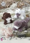 King Cole 9078 Knitting Pattern Toy Otters in Tinsel Chunky and DK
