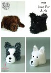 King Cole 9084 Knitting Pattern Dog Toilet Roll Covers in King Cole Luxe Fur & Dollymix DK