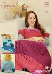 Stylecraft 9491 Crochet Pattern Womens Girls Princess Blankets in Stylecraft Special Aran