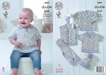 King Cole 4899 Knitting Pattern Baby Set Sweater Shirt Waistcoat Trousers in Cherish Dash DK