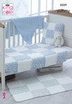 King Cole 5059 Knitting Pattern Cot and Pram Blankets, Rug, Cushion and Shawl in Yummy Chunky