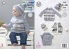 King Cole 5089 Knitting Pattern Baby Cardigan Sweaters and Hat in Splash DK and Big Value Baby DK