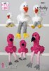 King Cole 9091 Crochet Pattern Stork FlamingoToys in King Cole Tufty & Big Value Super Chunky