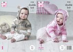 King Cole 5104 Knitting Pattern Baby Hooded Jackets with Ears in Cottonsoft Baby Crush DK