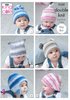 King Cole 5105 Knitting Pattern Baby Childrens Easy Knit Hats in King Cole Cottonsoft Baby Crush DK