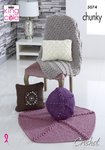King Cole 5074 Crochet Pattern Crochet Cushions and Throws in King Cole Big Value Chunky