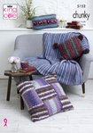 King Cole 5152 Knitting Pattern Throw Cushions and Mug Warmer in King Cole Riot Chunky