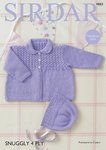 Sirdar 4883 Knitting Pattern Baby Girls Coat and Bonnet in Sirdar Snuggly 4 Ply