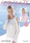 Sirdar 8124 Knitting Pattern Womens Long and 3/4 Sleeved Sweaters in Sirdar Cotton DK