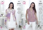 King Cole 5063 Knitting Pattern Womens Easy Knit Cardigan and Top in King Cole Opium / Opium Palette