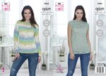 King Cole 5065 Knitting Pattern Womens Easy Knit Sweater and Top in King Cole Opium / Opium Palette