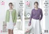 King Cole 5127 Knitting Pattern Womens Raglan Cardigan and Sweater in King Cole Cottonsoft DK