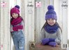King Cole 5167 Knitting Pattern Girls Mitts Snood and Hats in King Cole Comfort Chunky