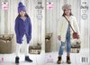 King Cole 5166 Knitting Pattern Girls Cable Jackets / Cardigans and Hat in King Cole Comfort Chunky