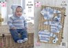 King Cole 5159 Knitting Pattern Baby Sweaterw and Jacket in King Cole Drifter For Baby DK