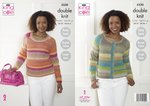 King Cole 5230 Knitting Pattern Womens Easy Lace Raglan Sleeve Sweater and Cardigan in Sprite DK