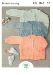 UKHKA 162 Knitting Pattern Baby Patterned Cardigans in DK