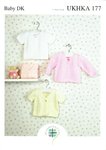 UKHKA 177 Knitting Pattern Baby Long and Short Sleeved Cardigans in Baby DK
