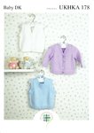 UKHKA 178 Knitting Pattern Baby Slipover Waistcoat and Cardigan in Baby DK