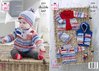 King Cole 5221 Knitting Pattern Baby Coat Gilet Sweater Hat in King Cole Cherish and Cherished DK