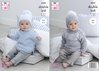King Cole 5255 Knitting Pattern Baby Child Sweaters and Hats in Big Value Baby DK
