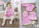 King Cole 5217 Knitting Pattern Baby Cardigans and Top in Cherished DK