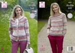 King Cole 5305 Knitting Pattern Womens Cardigan and Sweater in King Cole Drifter DK