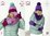 King Cole 5264 Knitting Pattern Womens Snoods Hats and Mitts in King Cole Big Value DK
