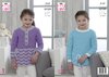 King Cole 5157 Knitting Pattern Girls Sweaters in Comfort Aran