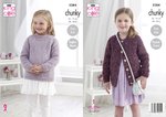 King Cole 5284 Knitting Pattern Childrens Easy Knit Raglan Sweater and Cardigan in Indulge Chunky