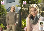 King Cole 5333 Knitting Pattern Womens Sweater Hat Scarf and Cowl in King Cole Big Value Chunky