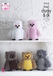 King Cole 9114 Knitting Pattern Tinsel Owls in Tinsel Chunky