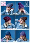 King Cole 5173 Knitting Pattern Womens Hats in King Cole Orbit Super Chunky