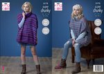 King Cole 5175 Knitting Pattern Womens Easy Knit Ponchos in King Cole Orbit Super Chunky