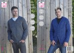 King Cole 5307 Knitting Pattern Mens V Neck Cardigan and Sweater in Big Value Super Chunky Stormy