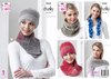 King Cole 5242 Crochet Pattern Womens Hat Scarfs Shawl Cowl and Neck Roll in Twirly Tweed Chunky